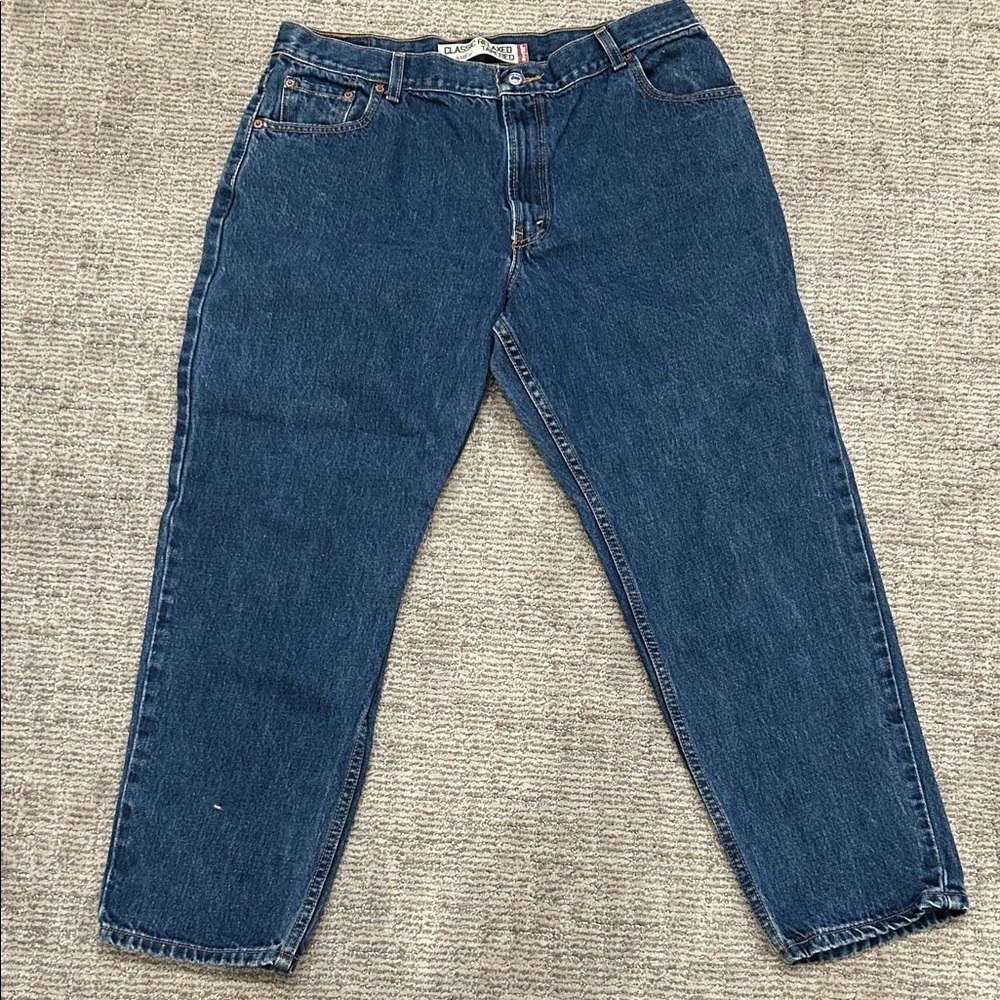 Levi's 550 Classic Relaxed Tapered Fit Dark Blue Jeans 18 Short